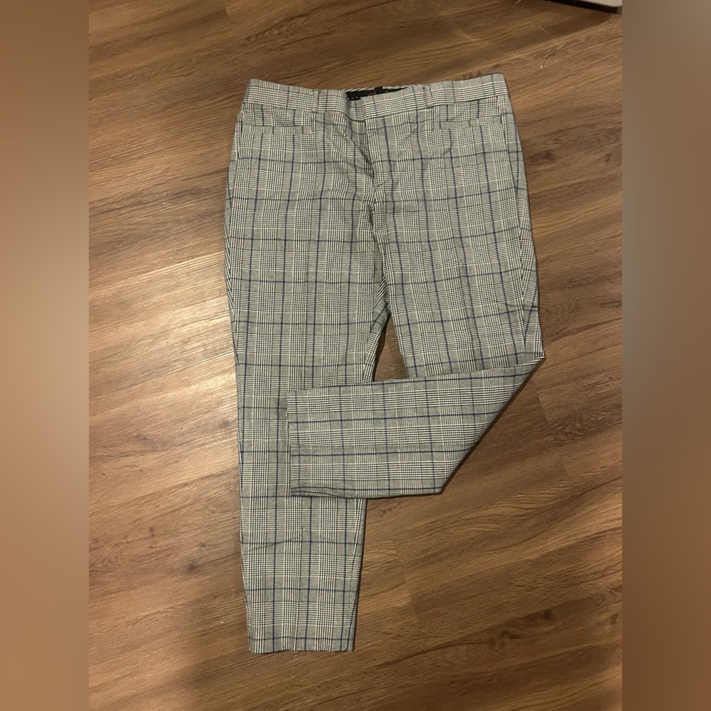 Banana Republic Black and White Plaid Pants